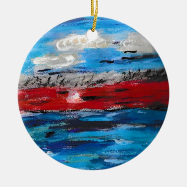 Sunset Ceramic Tree Decoration (Front)