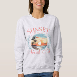 Sunset Chaser Social Club   Cozy Golden Hour  Sweatshirt
