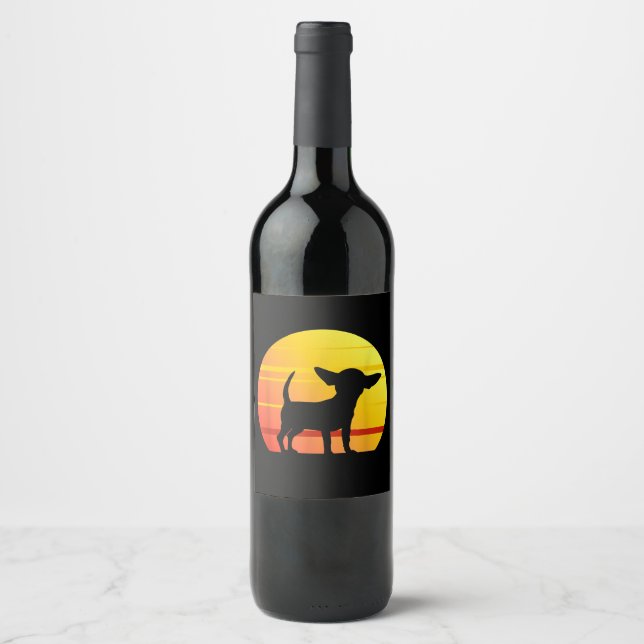 Sunset Chihuahua Wine Label (Front)
