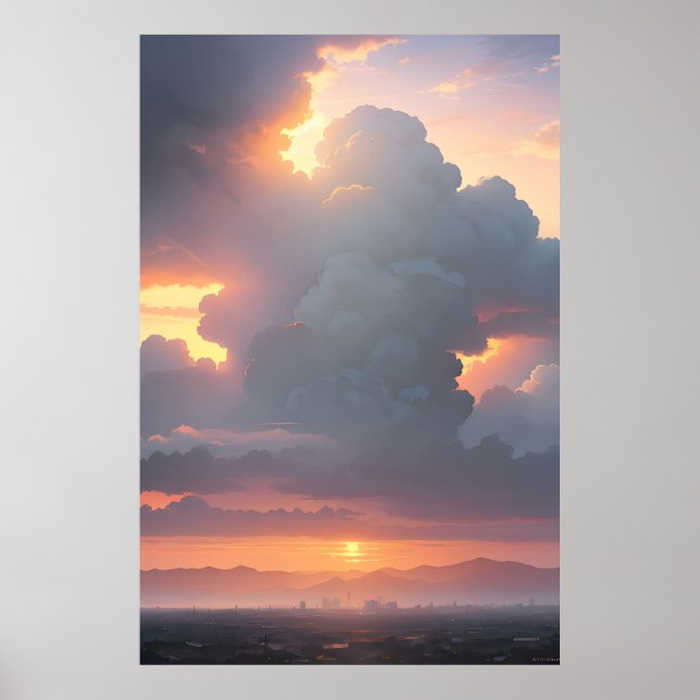 Sunset Cityscape Poster (Front)