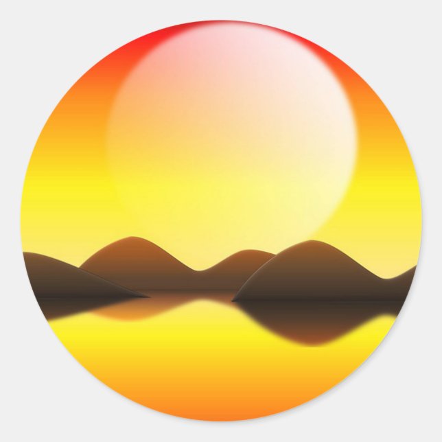Sunset Classic Round Sticker (Front)