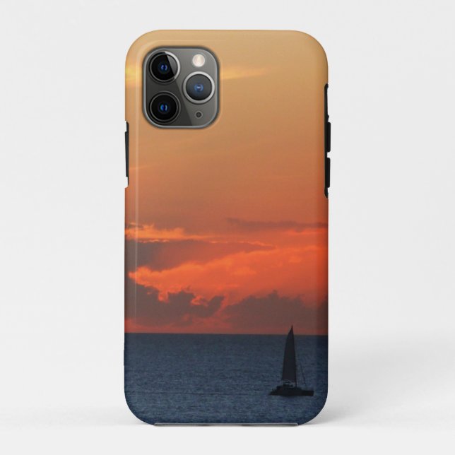Sunset Clouds and Sailboat Seascape Case-Mate iPhone Case (Back)