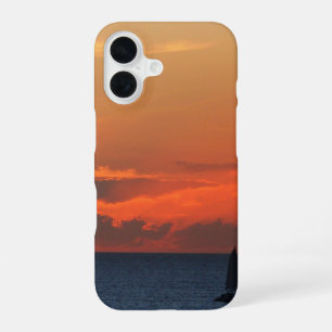 Sunset Clouds and Sailboat Seascape iPhone 16 Case