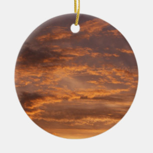 Sunset Clouds I Colourful Sky Photography Ceramic Tree Decoration