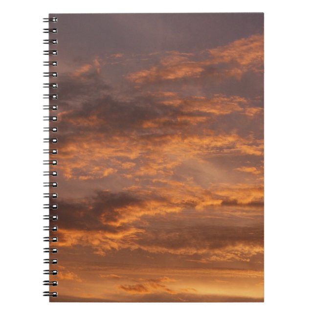 Sunset Clouds I Colourful Sky Photography Spiral Notebook (Front)