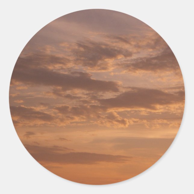 Sunset Clouds II Pastel Abstract Nature Classic Round Sticker (Front)
