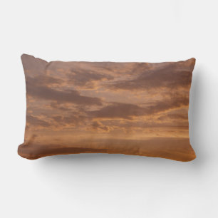 Sunset Clouds II Pastel Abstract Nature Lumbar Cushion