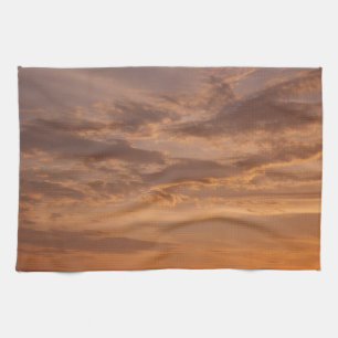 Sunset Clouds II Pastel Abstract Nature Tea Towel
