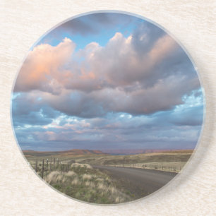 Sunset Clouds Over Gravel Zumwalt Prairie Road Coaster