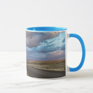 Sunset Clouds Over Gravel Zumwalt Prairie Road Mug