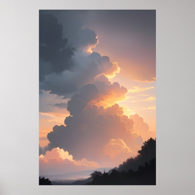 Sunset Cloudscape Poster (Front)