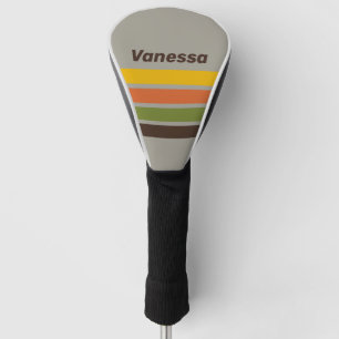 Sunset Clover Across Striping with Name Golf Head Cover