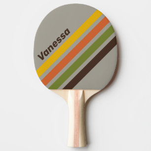 Sunset Clover Angled Striping with Name Ping Pong Paddle