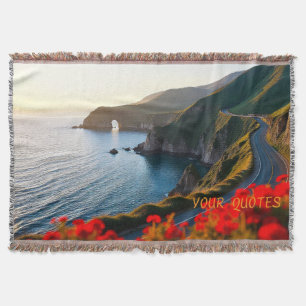 Sunset Coastal Landscape– Dramatic Nature Wall Art Throw Blanket