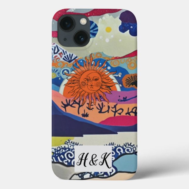 Sunset Collage Phone Case - Colourful and Artistic (Back)
