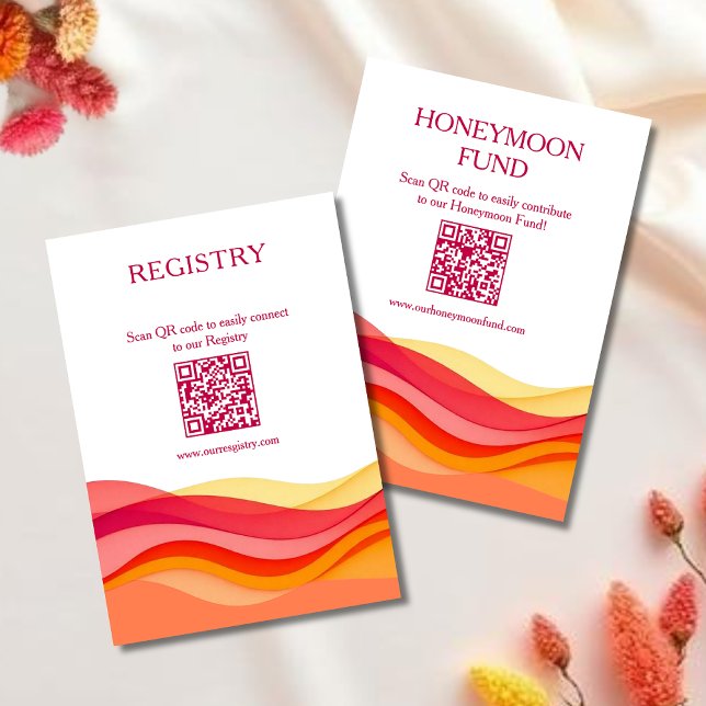 Sunset Color Waves Registry & Honeymoon Fund Enclosure Card (Sunset Color Waves Registry & Honeymoon Fund Enclosure Card )