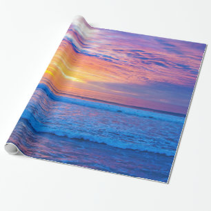 sunset colores wrapping paper