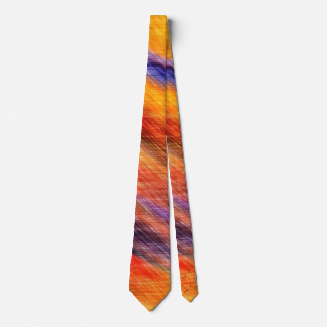 Sunset Colors Neck Tie Modern Abstract Design (Front)