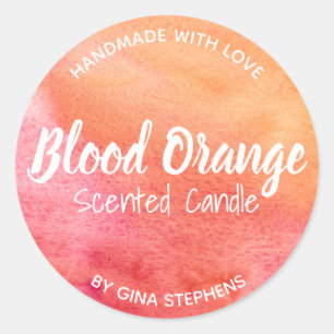 Sunset Coloured Pink And Orange Soy Candle Labels