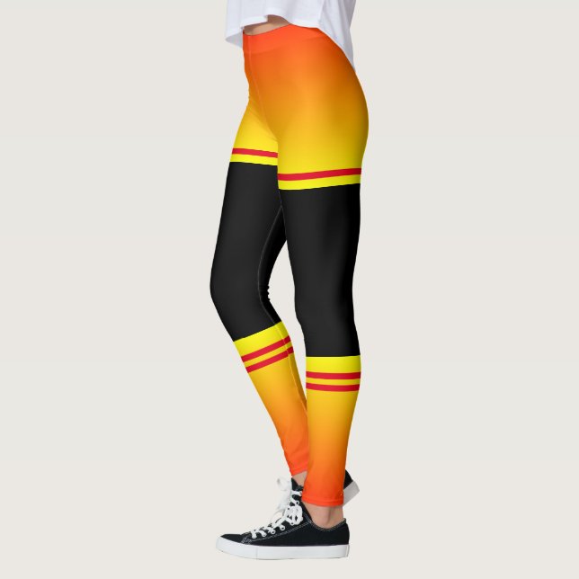 Sunset Colours Funny Leggings with Faux Short Sock (Left)