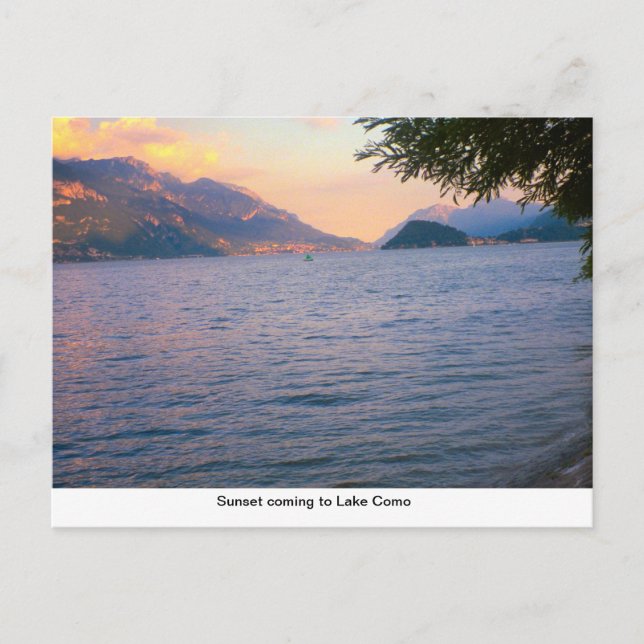 Sunset coming to Lake Como Postcard (Front)