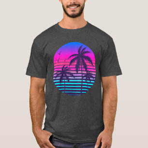 Sunset Cool Summer Vacation Men Women Beach Palm T T-Shirt