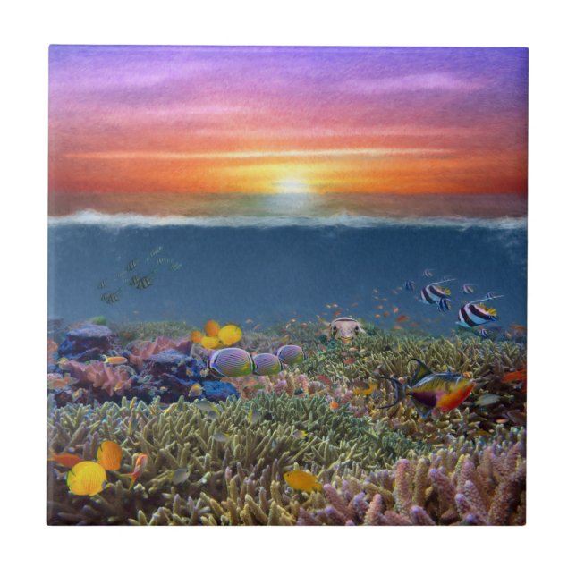Sunset Coral Reef Tile (Front)