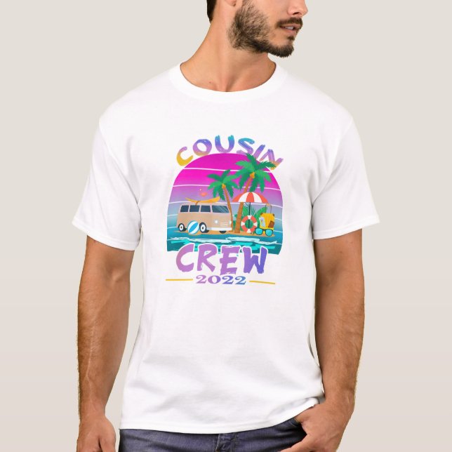 Sunset Cousin Crew Vacation 2022 Beach Cruise Fami T-Shirt (Front)