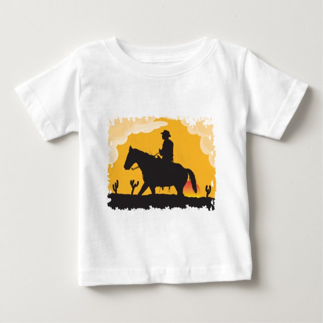 Sunset Cowboy Baby T-Shirt (Front)