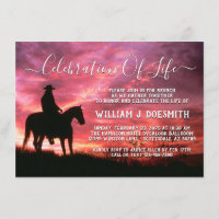 Sunset Cowboy Horse Memorial Funeral Service