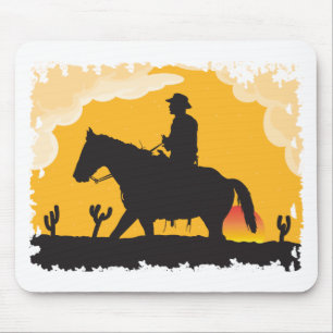 Sunset Cowboy Mouse Pad