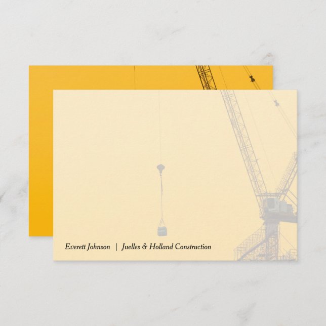 Sunset Crane Minimal | Construction Industry Card (Front/Back)