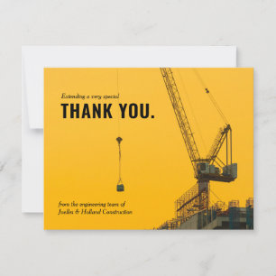 Sunset Crane Minimal Thank You Card