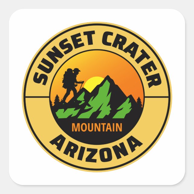 Sunset Crater Arizona Hiking Climbing  Square Sticker (Front)