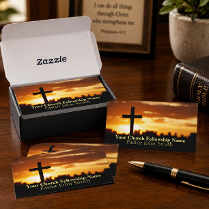 Sunset Cross2 Church Pastor Business Cards