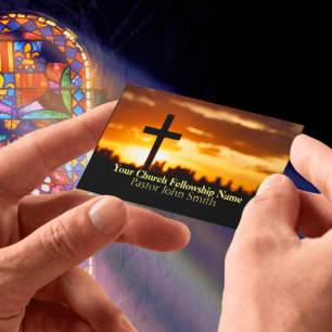 Sunset Cross2 Church Pastor Business Cards