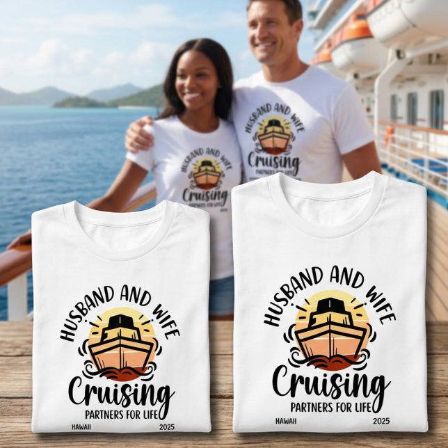Sunset Cruising Couples PERSONALIZE T-Shirt (Creator Uploaded)