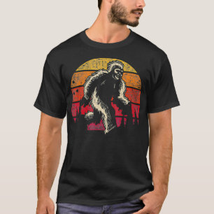 Sunset Cryptozoology Sasquatch Yeti Cryptid Retro  T-Shirt