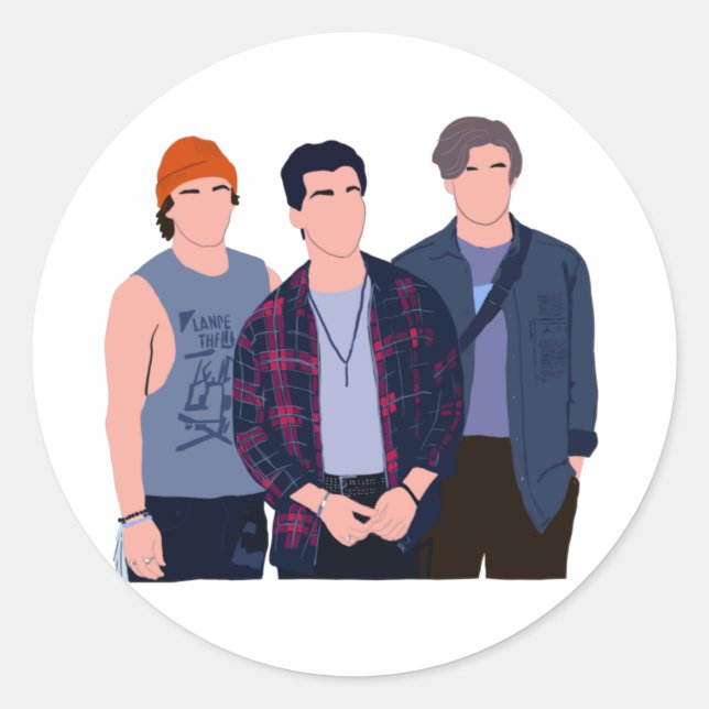 Sunset Curve minimalist 90's style Classic Round Sticker (Front)