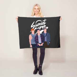 Sunset Curve minimalist 90's style Fleece Blanket