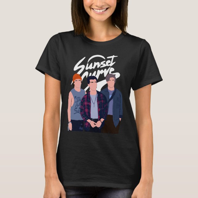 Sunset Curve minimalist 90's style T-Shirt (Front)