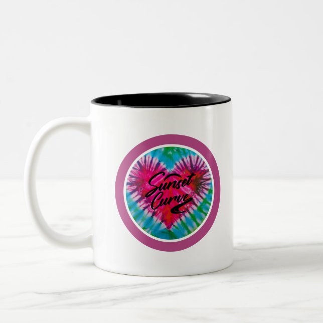 Sunset Curve - Tie Dye Heart Two-Tone Coffee Mug (Left)