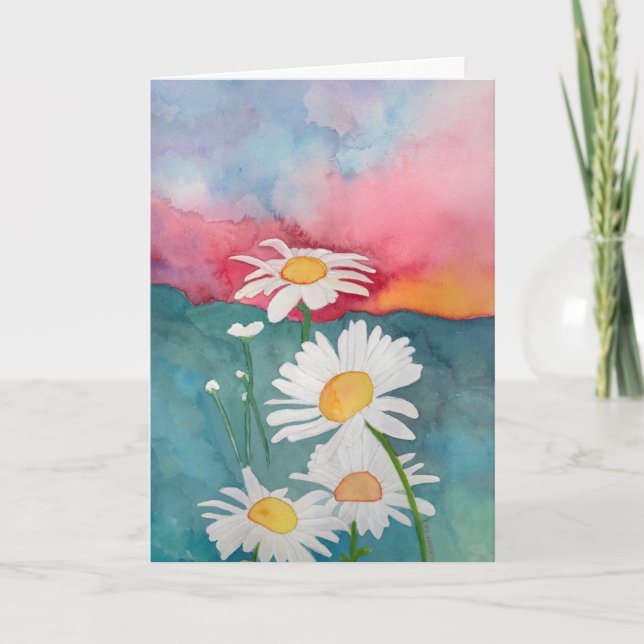 Sunset Daisies Holiday Card (Front)
