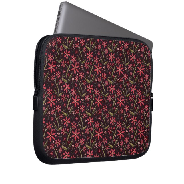 Sunset | Dancing Watercolor Daisies Laptop Sleeve (Front Right)
