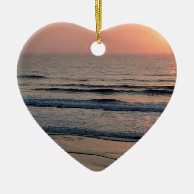 Sunset Del Mar California Ceramic Tree Decoration (Front)