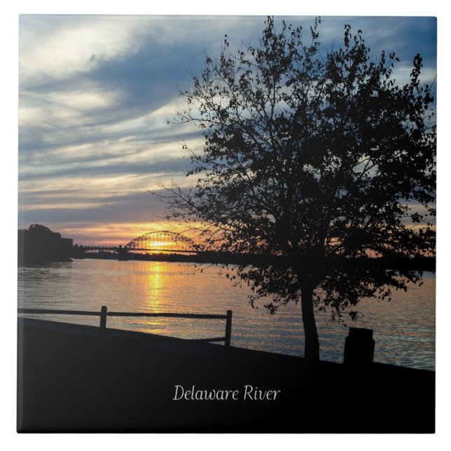 Sunset, Delaware River, Tile (Front)