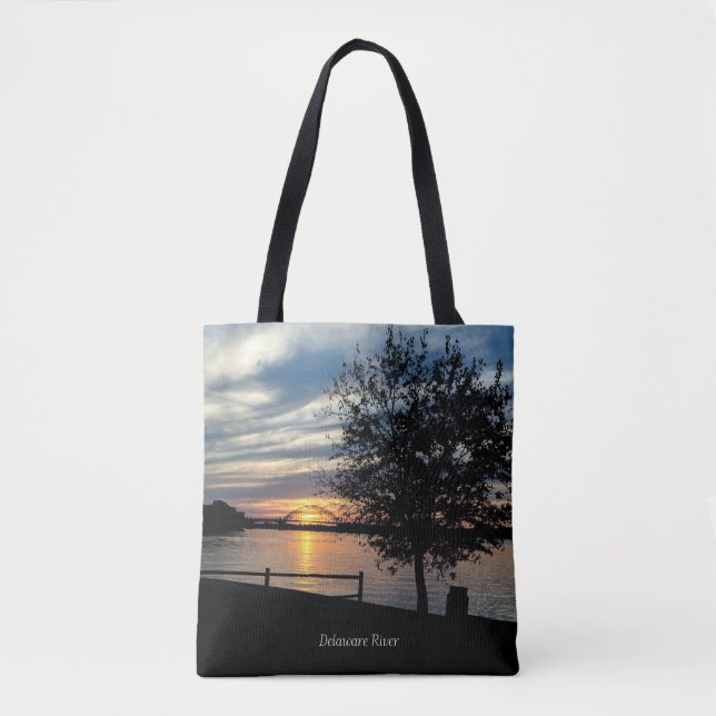 Sunset, Delaware River, Tote Bag (Front)