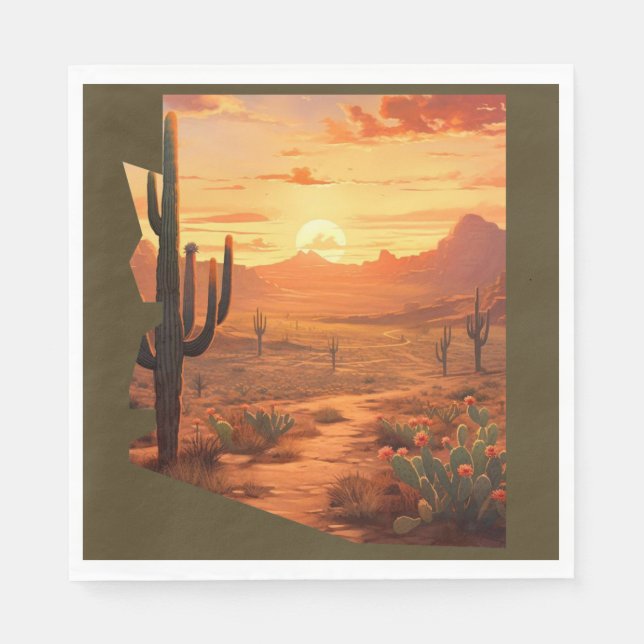 Sunset Desert Arizona State Napkin (Front)
