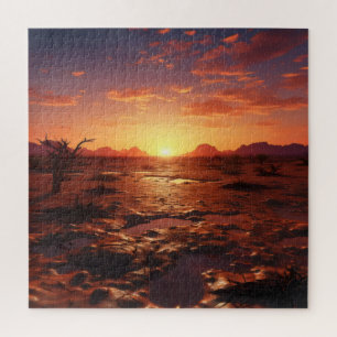 Sunset Desert Landscape Jigsaw Puzzle