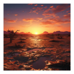 Sunset Desert Landscape Photo Print